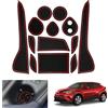 GAFAT Toyot-a C-HR/Hybrid 2016-2023 Tappetini Antiscivolo, CHR 2022 Tappetino in Gomma per Console Centrale, Portabicchieri, Porta per cuciture, Compatibili con Toyota C-HR Accessori (Rosso)
