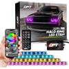 OPT7 Aura Pro Halo Light DRL per Dodge Challenger 08-23, Bluetooth RGB Full Color Spectrum Demon Eye, Angel Eye, facile installazione, App abilitata iOS e Android