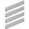 APT 4 x Binario per Keder in Alluminio per Tenda, Binario per Keder 180° 100 x 2,6 cm, Profilo per Keder per Roulotte e Camper
