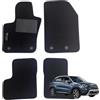 RAEM RICAMBI AUTO Set 4 Tappeti in Moquette Adatti per 500x 2015-2018 con 4 Attacchi - Compatibli NON Originali, con Bottoni di Fissaggio, con Battitacco cucito e antiscivolo