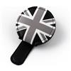Generic Clip universale per aletta parasole per auto, in poliuretano, con morsetto per occhiali da sole, compatibile con tutte le Mini Cooper One JCW S PJ05 (grigio Union Jack)