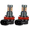 Ruiandsion H8 H11 LED Luci fendinebbia Lampeggianti Strobe Giallo 12V Super Luminose 3030 27SMD Chip LED Lampadine Sostitutive per Luci diurne o fendinebbia (Confezione da 2)