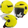 A-Pro City Casco Jet Moto ECE 22 Certificato Scooter Visiera Lunga Fluo S