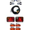 MelTruck Kit Illuminazione Rimorchio LED Completo 13 Poli Fanali Posteriori Ingombro Bianco Giallo E9 IP69 Baionetta QS075 Roulotte Camion 12V 24V 4 Lunghezze