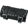 A-Pro Porta Attrezzi Borsa Barilotto Forcella Moto Custom Bobber Nero