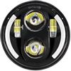 ZHANFEIS Faro Moto Per Shadow VT 600 700 750 1100 Per VTX 1300 1800 Faro Anteriore Motocicletta Faro A LED Da 5,75 Pollici Fari Anteriori Moto(Black Half Halo)