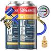 A/C FIX 3 in 1 R1234yf refrigerante Gas di Ricambio - refrigerante per Auto con sigillante e Olio - bombola del Gas 2 x 235 g, Tubo climatizzatore, manometro, Aria condizionata, Adattatore HP/LP- Eco