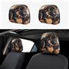 JEJEA Set di 2 copri poggiatesta per sedile auto, con stampa di un cucciolo di pastore tedesco, accessori decorativi per auto, furgoni, camion