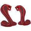 YK ZAOOER Metallo 3D Shelby Cobra Snake (Link Destra e) Emblema Distintivo Adesivo Adesivo per Gli Sport Ford Mustang Set di 2,Black Red