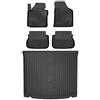 MOTOS Set di tappetini in gomma e tappetini per il bagagliaio per Volkswagen Caddy III 2003-2020 Migliorare il comfort di viaggio con tappetino antiscivolo auto 3D- tappetini per tutte le stagioni aut