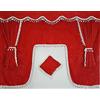 Sertplas Tende per camion in peluche di velluto rosso adatta a tutti i modelli di camion decorazione protezione solare con pon pon bianca