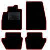 QUEMAR Tappetini Auto compatibili con Ford Fiesta MkVII 7 anche Hibrid dal 2017/Kit Tappeti Moquette e Gomma su Misura (Set 2 Anter.+2 Post.)/Ricami e Colori Personalizzati (0 Ricami, Bordo Rosso)