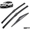 Autopixl Qualità OEM 3Pcs Anteriore Posteriore Portellone Tergicristallo Lame Set for Renault Captur Kaptur 2020 2019 2018 2017 2016 26 16 12 Vestibilità perfetta per parabrezza
