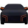 generico Telo Copriauto Personalizzato Compatibile con Mazda MX-5 ND 2015-present,Copriauto Impermeabile Antipioggia Protezione Antipolvere(Black Orange)
