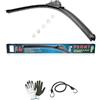 farbrothersonline COMPATIBILE CON ALFA ROMEO Giulietta[940] 04.2010 A X6L 580 450 COPPIA DI SPAZZOLE TERGICRISTALLO ANTERIORE FLATNEW GENERATION+SPOILER+11 ADATTATORI 100% VISIBILITÀ STRADALE
