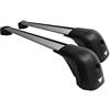 BCD Barre portatutto portapacchi FARAD compatibili con PEUGEOT 5008 dal 2017 in poi, in alluminio MODELLO COMPACT con corrimani bassi railing integrati colore grigio aerodinamiche