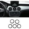 YIWANG Fibra di Carbonio Stile Console Centrale Aria Condizionata Vent Ring Trim 5 Pz Per Benz CLA GLA Classe A A180 W176 C117 GLA200 Accessori Auto