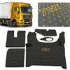 EVELTRUCK Tappeti per veicoli compatibili con MAN TGX 2020+ tappetino per piedi (nero, filo dorato)