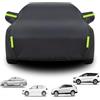 Chihen Esterno Telo Copriauto per Fia 500 500C 500E Aarth 500 2007-2024 Autos,Impermeabile Traspirante,con Cerniera Laterale Telo Auto Inverno Nero Magro,Completa