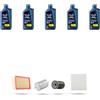 HOFFCAR Kit tagliando 4 FILTRI e 5L OLIO V compatibile con Audi TT (8N3) 1.8 turbo 120kw dal 2005 al 2006