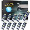 Qasim 10 lampadine LED T5 W3W a cuneo con attacco Twist Lock, 74, 70, 37, 17, 2721, PC74, PC37, luci LED per interni auto, cruscotto, indicatori, pannello strumenti (Blu ghiaccio)