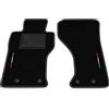Generico Tappetini compatibili con Fiat 124 Spider 2016-2025, ricamo bandiera Italia, kit tappetini auto personalizzati, set tappeti in moquette, bordo nero.