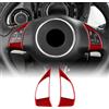 KUNGKIC per Fiat 500 2008-2015 Abarth 595 2012-2015 telaio del volante telaio del volante pulsante telaio in fibra di carbonio adesivo decorativo accessori interni regalo, Rosso