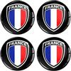 SkinoEu Set di 4 adesivi da 70 mm per coprimozzo ruota adesivi Francia bandiera francese A 8970