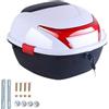 JEDAL Bauletto per moto Baule Motociclo Scooter 35L Bagaglio per Moto con serratura di sicurezza Valigia moto con schienale (Colore : White)