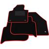 Somer Car Kit Tappetini Auto compatibili con Volkswagen Touran 2003-2015 | Set Tappeti in Moquette, Tappeto auto su misura, bordo rosso