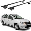 OMAC Barre Portatutto Alluminio TÜV geprüft per Dacia Logan MCV Station Wagon 2007-2020 - per Rail Tetto Standard - T Nut - Max 90 kg - 2 Schlösser Nero