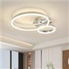 Osairous Plafoniera LED Soffitto, 42W 4725LM Lampada da Soffitto Moderna, Plafoniera LED in Acrilico per Camera da Letto Soggiorno Cucina Corridoio, Luce Neutra 4500K, Cromo, 50CM
