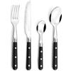 Pradel Essentiel Bistro-Club Posate 24 pezzi per 6 persone, Nero | Set di posate da 24 pezzi per 6 persone, acciaio inox 18/0, finitura standard, lavabile in lavastoviglie.