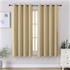 CUCRAF Tende oscuranti da 114,3 cm di lunghezza, isolamento termico, oscuranti, per camera da letto, cucina e soggiorno, set di 2 pannelli, 133 x 114 cm, beige