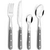 PRADEL ESSENTIEL - Servizio di posate da 24 pezzi per 6 persone - Bistro-Club - 18/0 in acciaio inox, finitura standard - Grigio