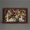 SHATCHI 40 cm LED pre-illuminato decorato con foglie pigne bacche 3D scena di Natale nordico forma rettangolare cornice in legno decorazioni da tavolo natale ornamento regali