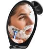 HONEYBULL Specchio da barba anti nebbia, specchio da doccia, specchio da attaccare per rasatura con ventosa e girevole (nero)