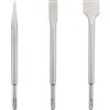 IUBPWMS Set di scalpelli a martello SDS Plus da 3 pezzi, punta da trapano a percussione piatta/appuntita in acciaio for impieghi gravosi for cemento, piastrelle, cemento, pietra
