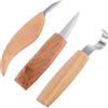 PLAFOPE 3 Pezzi Utensili Intaglio Legno in Acciaio Carbonio Durezza con Manico Ergonomico in Quercia Scalpelli Forma Cucchiaio e Gancio per Falegnami e Intagliatori