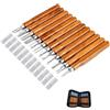 PADGCNOR Kit per intaglio del legno 12 pezzi Set di coltelli da intaglio del legno SK2 Lame in acciaio al carbonio for scolpire strumenti carpenteria