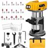 rndecuck Router brushless compatibile con batteria Dewalt 20 V MAX (senza batteria), router per legno senza fili per 800 W, 30000 giri/min, 6 velocità, con 15 punte per fresa, guida bordo/rullo, cappuccio