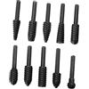 DOITOOL Rotary File Set per Lavorazione del Legno, 10 Pezzi Nero | Carburo Cementato, per Plastica e Rame, Uso Domestico DIY e Tecnico