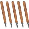 GRIRIW Set da 5 Coltelli per Incisione del Legno Manico in Legno Taglierine per Marcatura Doppia Smussatura Strumenti Manuali per Falegnameria e Artigianato