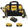 DEWALT 20 V MAX XR pistola a vite per cartongesso e cacciavite a impatto, kit combinato di utensili elettrici, 2 batterie e caricabatterie inclusi (DCK268P2)