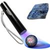HQRP-Crystal Torcia elettrica per fluorescenza/cristallo minerale incandescente leggera potente 3 Watt 365nm Blacklight w/Optical UV Filter Pocket Torch, USB ricaricabile (cavo USB incluso)