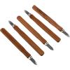 KAILIKETIY Set 5 Coltelli da Marcatura in Legno Lame Appuntite a Doppia Smussatura, Strumenti Manuali per Intaglio e Lavorazione del Legno, Impugnatura Ergonomica per Artigianato