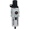 PneumaticPlus PPP3-N02BG Regolatore filtro aria compressa, Piggyback Combo, 1/4 NPT (High Flow), 5 Micron, Poly Bowl, Scarico manuale, staffa, manometro incorporato