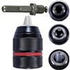 Rosfix Set Mandrino Autoserrante 1/2 2-13 mm + Adattatore SDS+ - Acciaio Resistente, Reversibile, Senza Percussione | per Trapani e Martelli SDS+ | Accessorio Foratura Universale