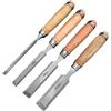 Todikaper Set di scalpelli per legno in acciaio al carbonio, 4 pezzi, rotondi, curvi, con bordo semicircolare, strumenti per la lavorazione del legno, 6-24 mm, per falegnami e intagliatori
