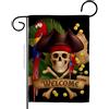 Ornament Collection Pirata Ahoy Mate Bandiera da giardino Costiera Teschio Mappa del tesoro Caraibi Jolly Barbanera Jack Decorazione della casa Banner Piccolo Yard Regalo Doppio lato, Made in USA